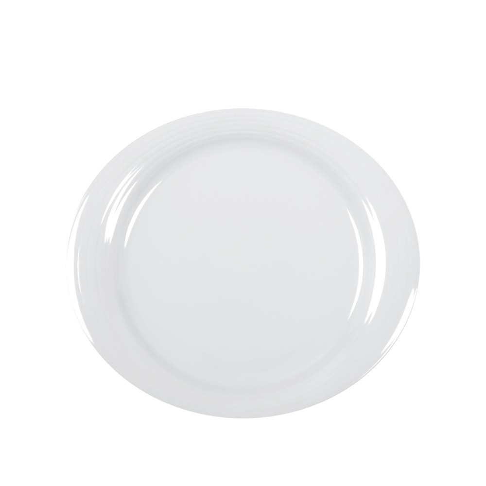 Prato Raso Duo Oval Branco 34X29CM
