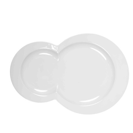 Prato Buffet Duplo Eclipse Branco 35X24CM - Image product