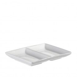 Bandeja Porcelana Ming 2 Divises Branco 16X12X2.5cm