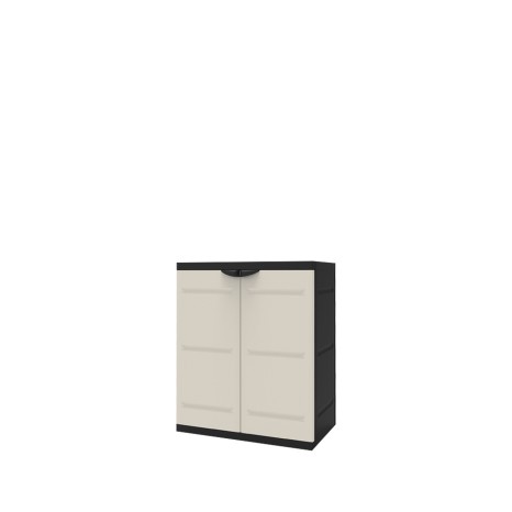 Arm�rio Pl�stico Titanium 2 Portas Retangular Preto / Bege 70X44X88cm - Image product