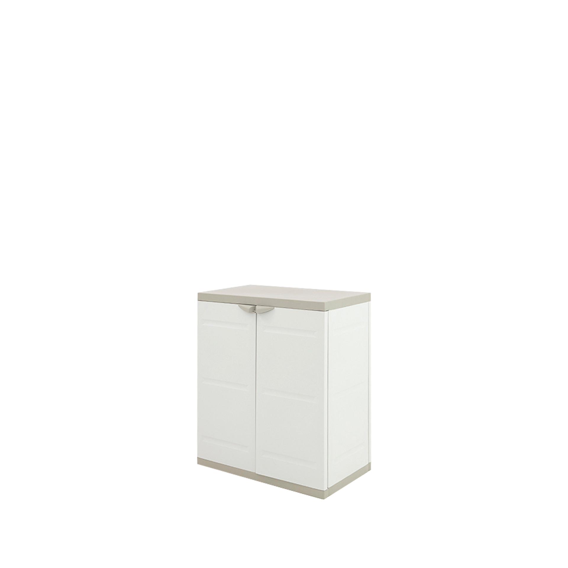 Armário Plástico Titanium 2 Portas Retangular Preto / Bege 70X44X88cm