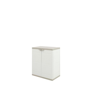 Arm�rio Pl�stico Titanium 2 Portas Retangular Preto / Bege 70X44X88cm