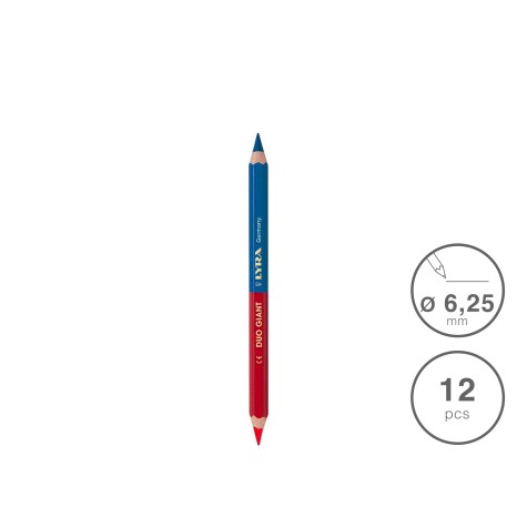 Lápis Lyra Duo Gigante Azul / Vermelho 6.25mm - Image product