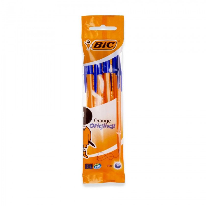 Esferogrfica Bic Orange Original Fine Azul Pack 4