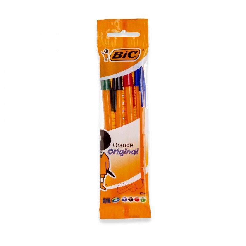 Esferogrfica Bic Orange Original Fine Cores Pack 4