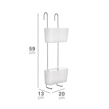 Cesto Cabide WC Standard Duplo Glacé 20X13X59cm