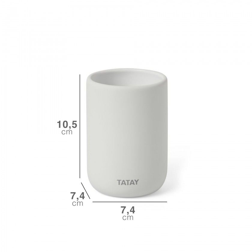 Porta Escovas Soft Branco 7.4X7.4X10.5CM Porta Escovas Soft Branco 7.4X7.4X10.5CM