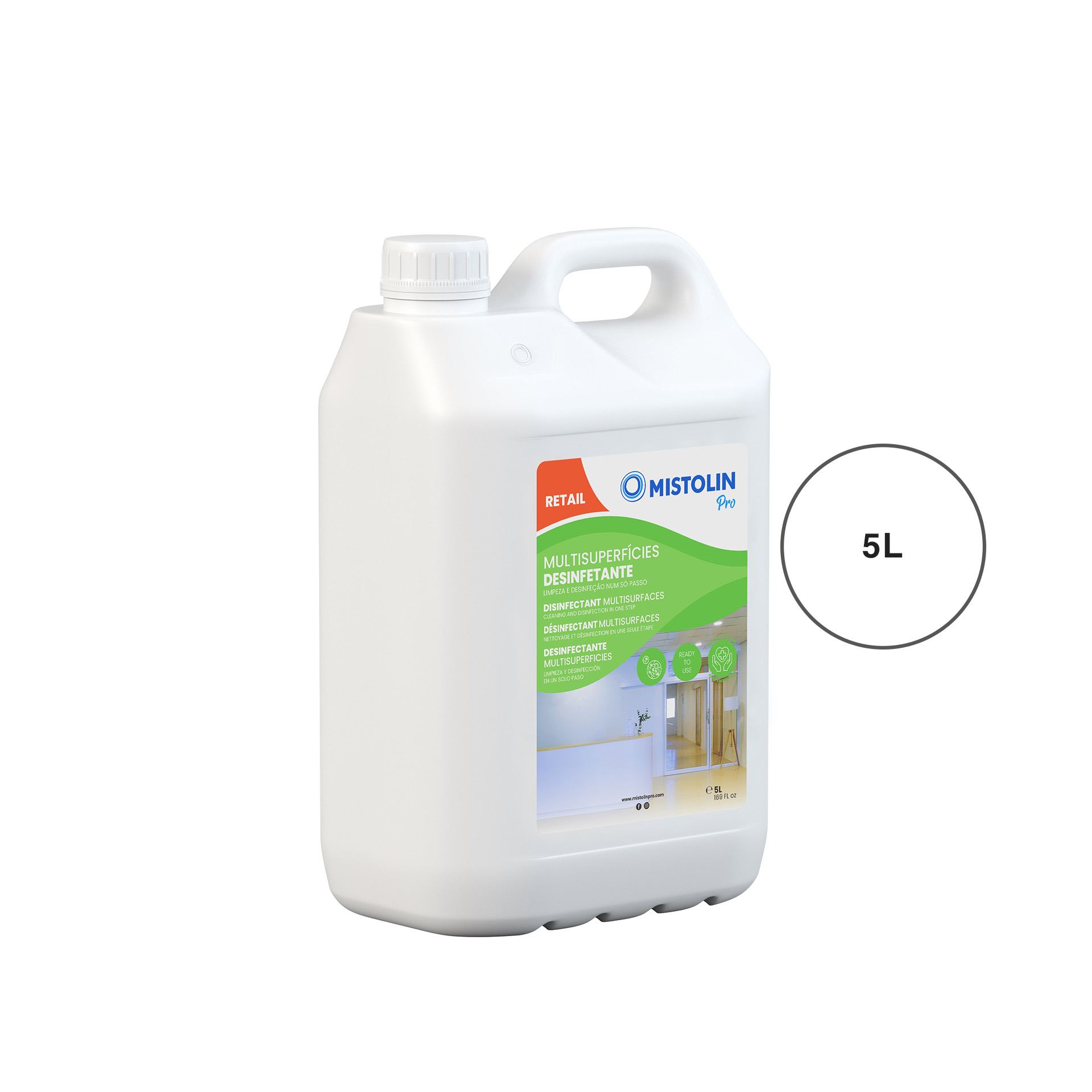 Limpa Multisuperficies Desinfetante Mistolin Pro 5000ml