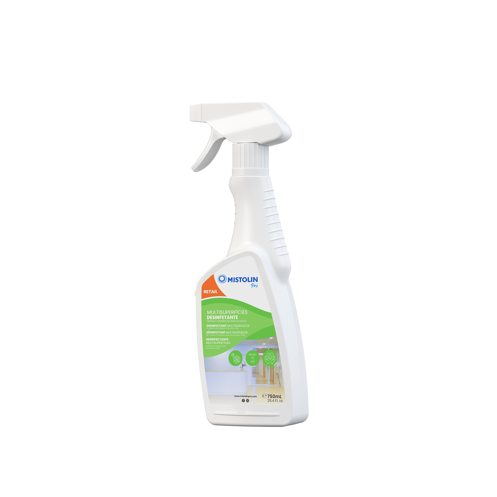 Limpa Multisuperficies Desinfetante Mistolin Pro 750ml