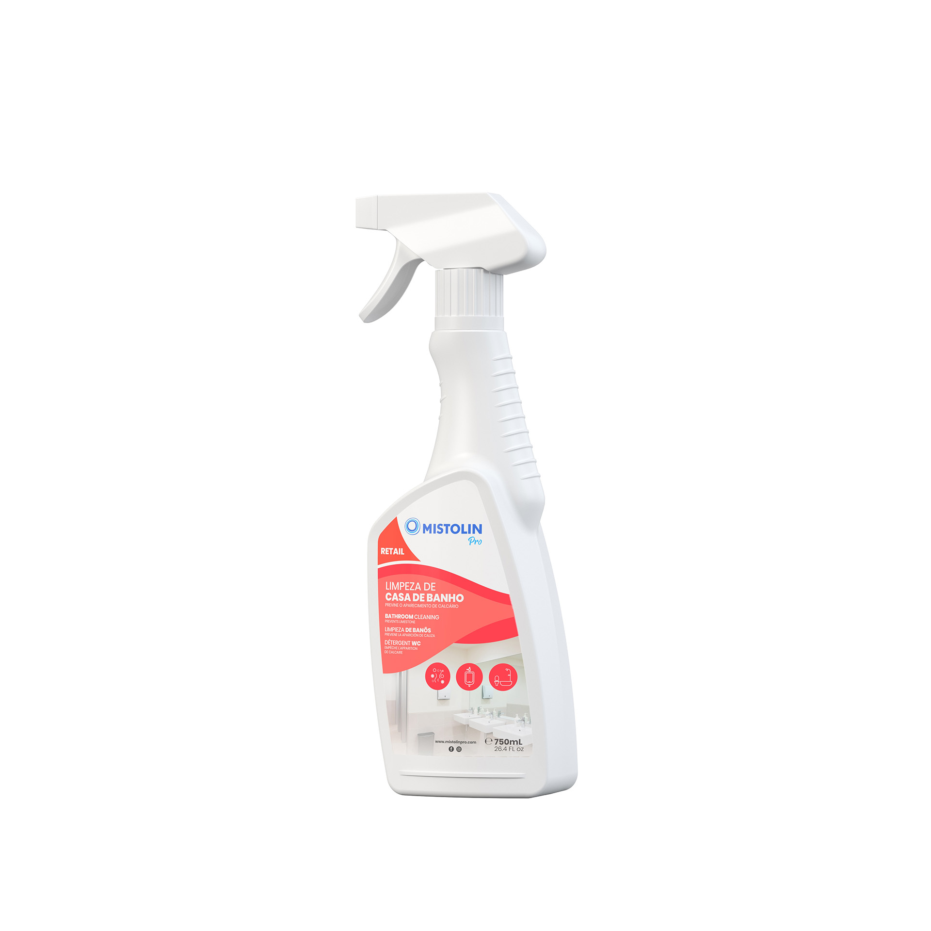 Detergente Limpeza Casa Banho Mistolin Pro 750ml