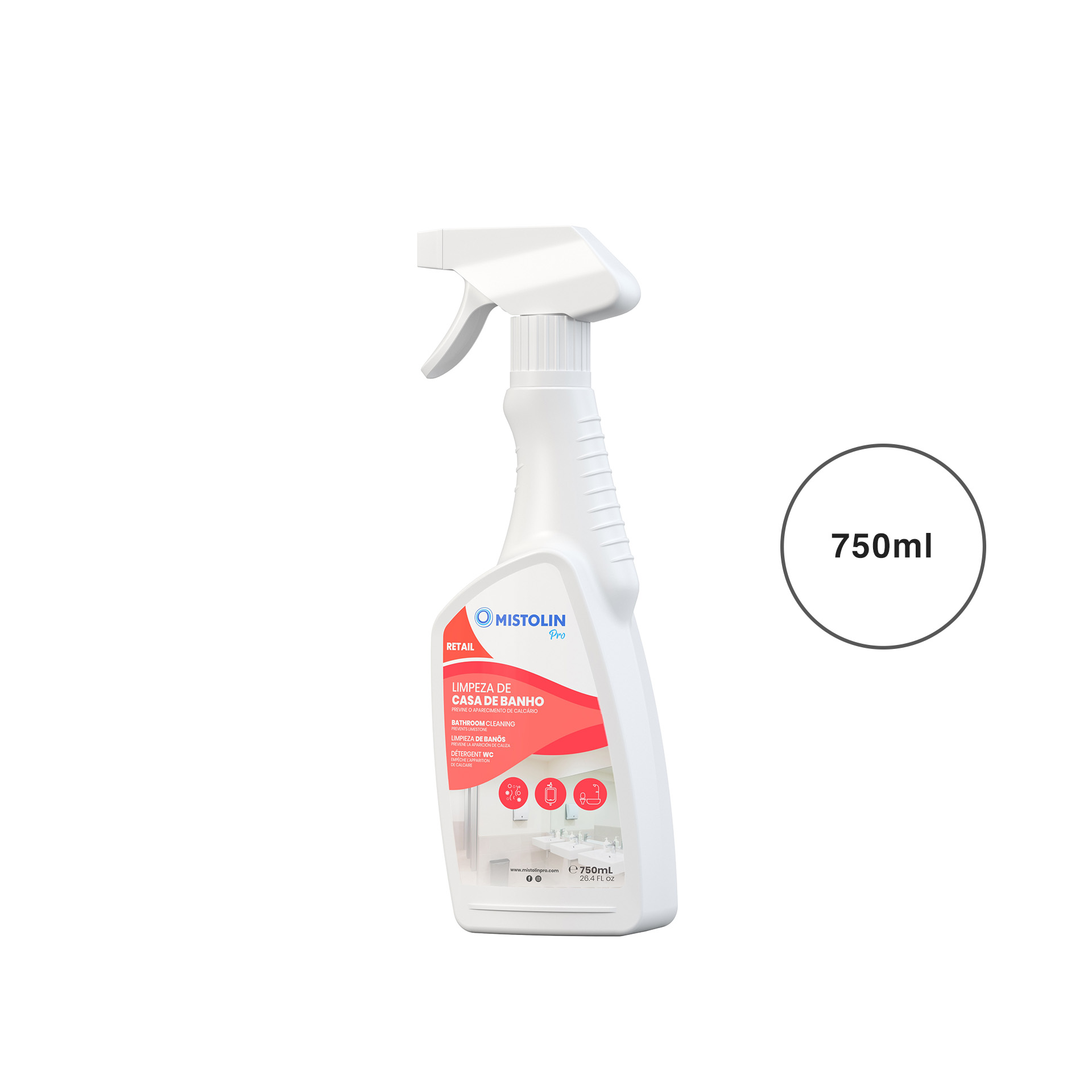 Detergente Limpeza Casa Banho Mistolin Pro 750ml