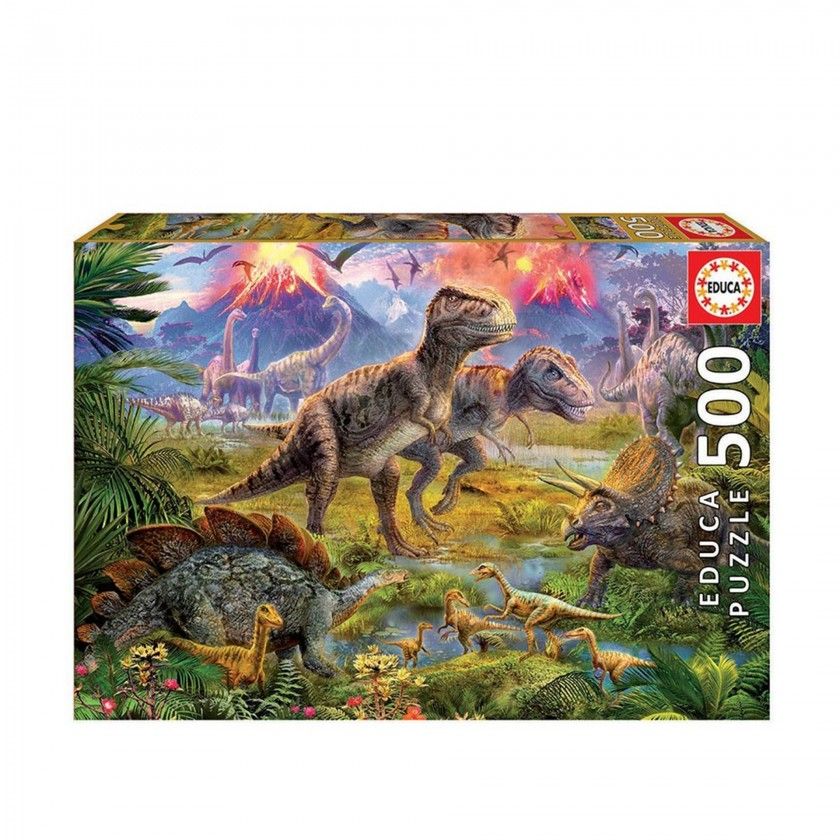 Puzzle Educa 500 Peas Encontro Dinossauros
