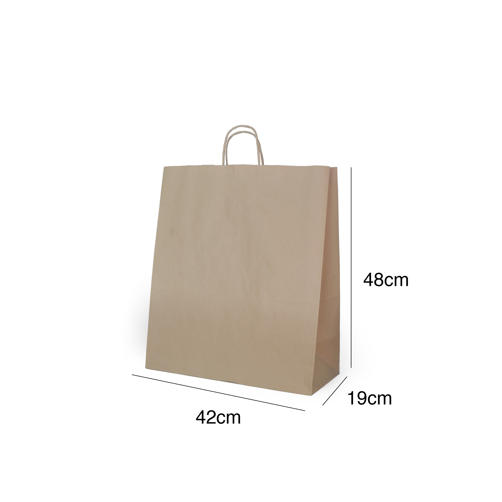 Saco Papel Kraft Asa Retorcida 42X19X48cm