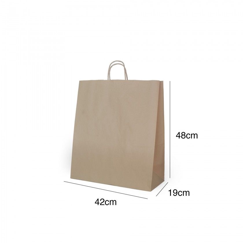 Saco Papel Kraft Asa Retorcida 42X19X48cm