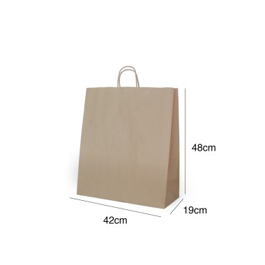 Saco Papel Kraft Asa Retorcida 42X19X48cm