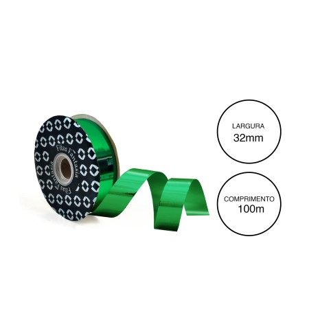 Rolo Fita Embrulho 32mm 100m Metal Verde - Image product