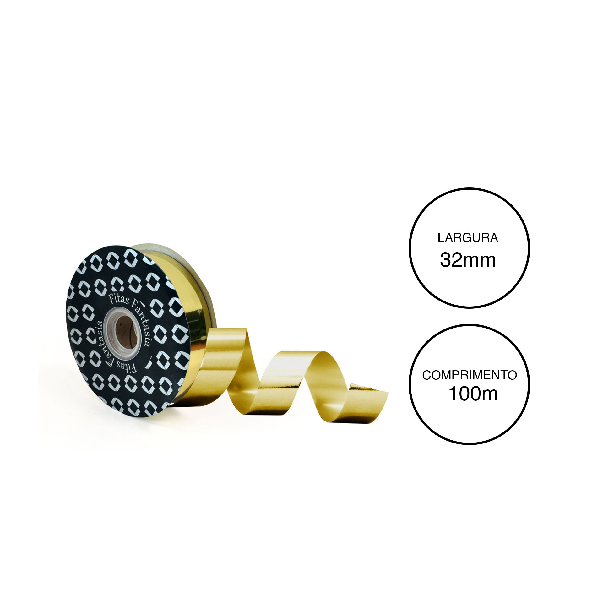 Rolo Fita Embrulho Metal Vermelho 18mm 100m