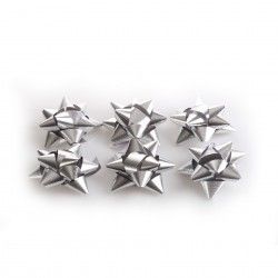 Laço Estrela 10MM Metal Prateado Pack 6