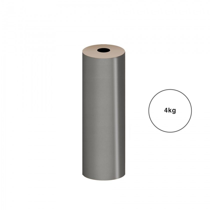 Bobine Papel Embrulho Kraft Natal 62CMX4KG Prateado