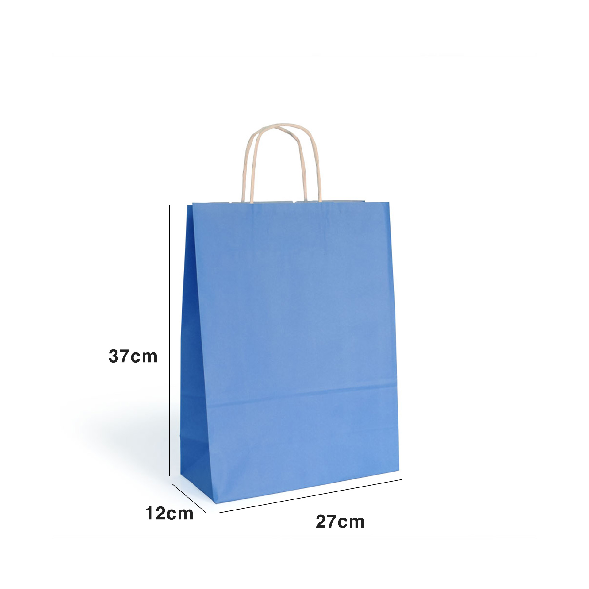 Saco Papel Asa Retorcida Azul Claro 27X12X37cm