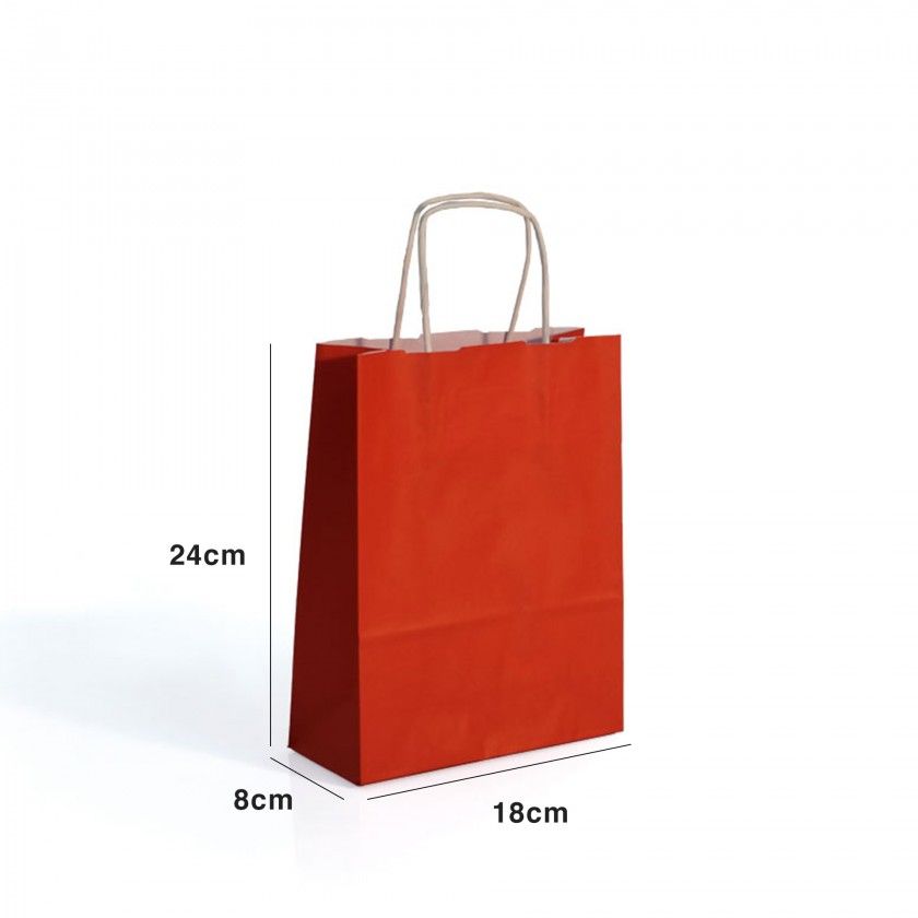 Saco Papel Asa Retorcida 18X8X24cm Saco Papel Asa Retorcida 18X8X24cm