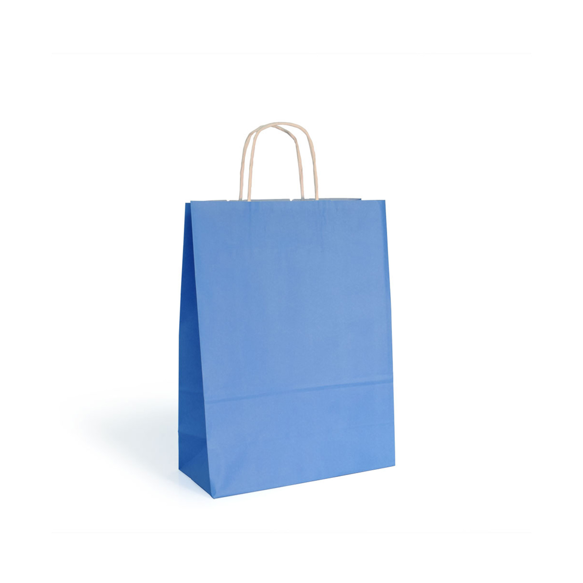 Saco Papel Asa Retorcida Azul Claro 27X12X37cm