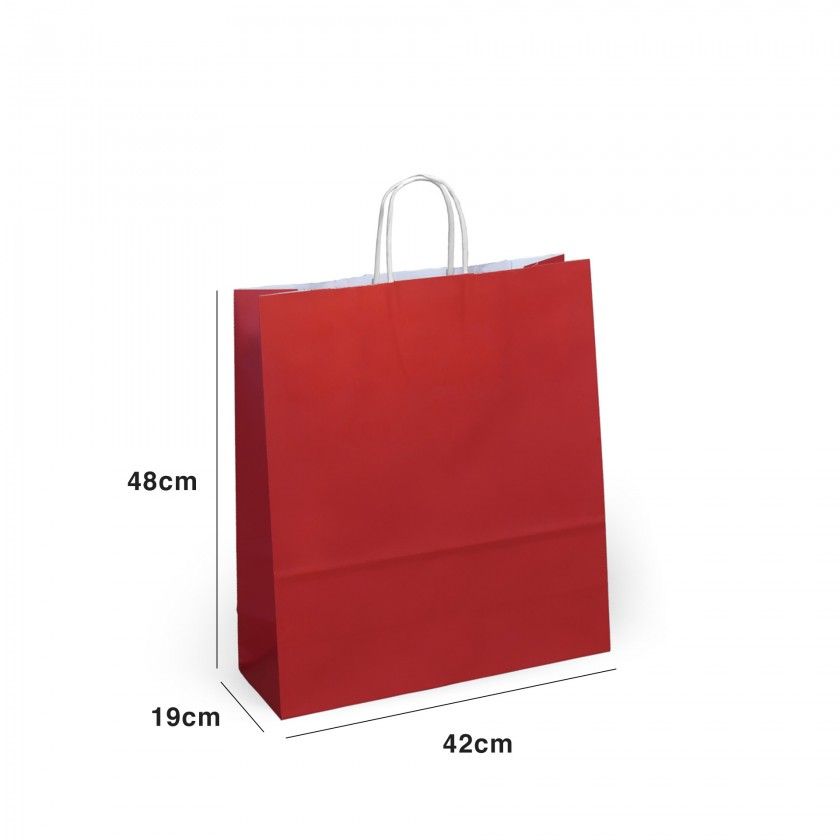 Saco Papel Asa Retorcida 42X19X48cm Vermelho