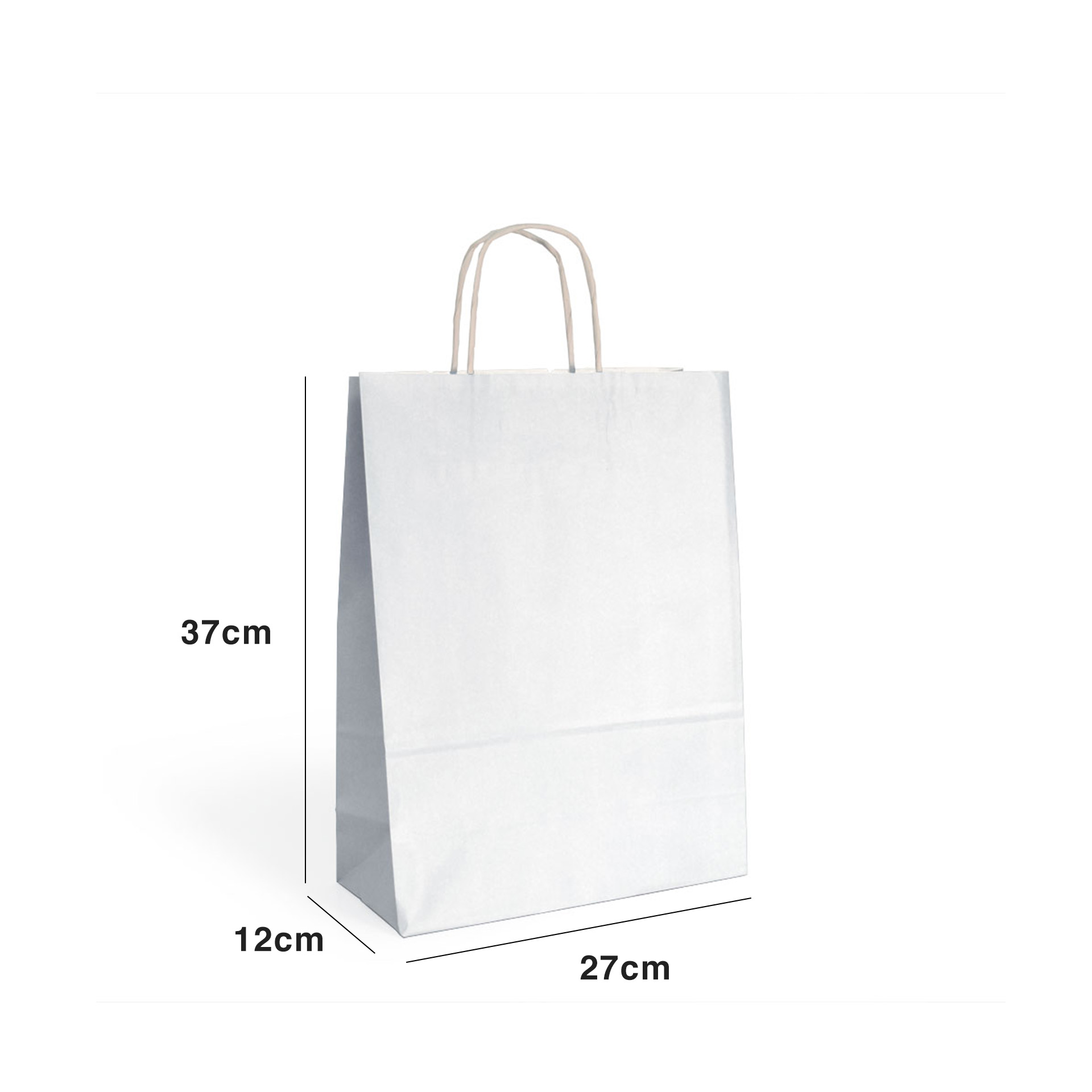 Saco Papel Asa Retorcida Branco 27X12X37cm