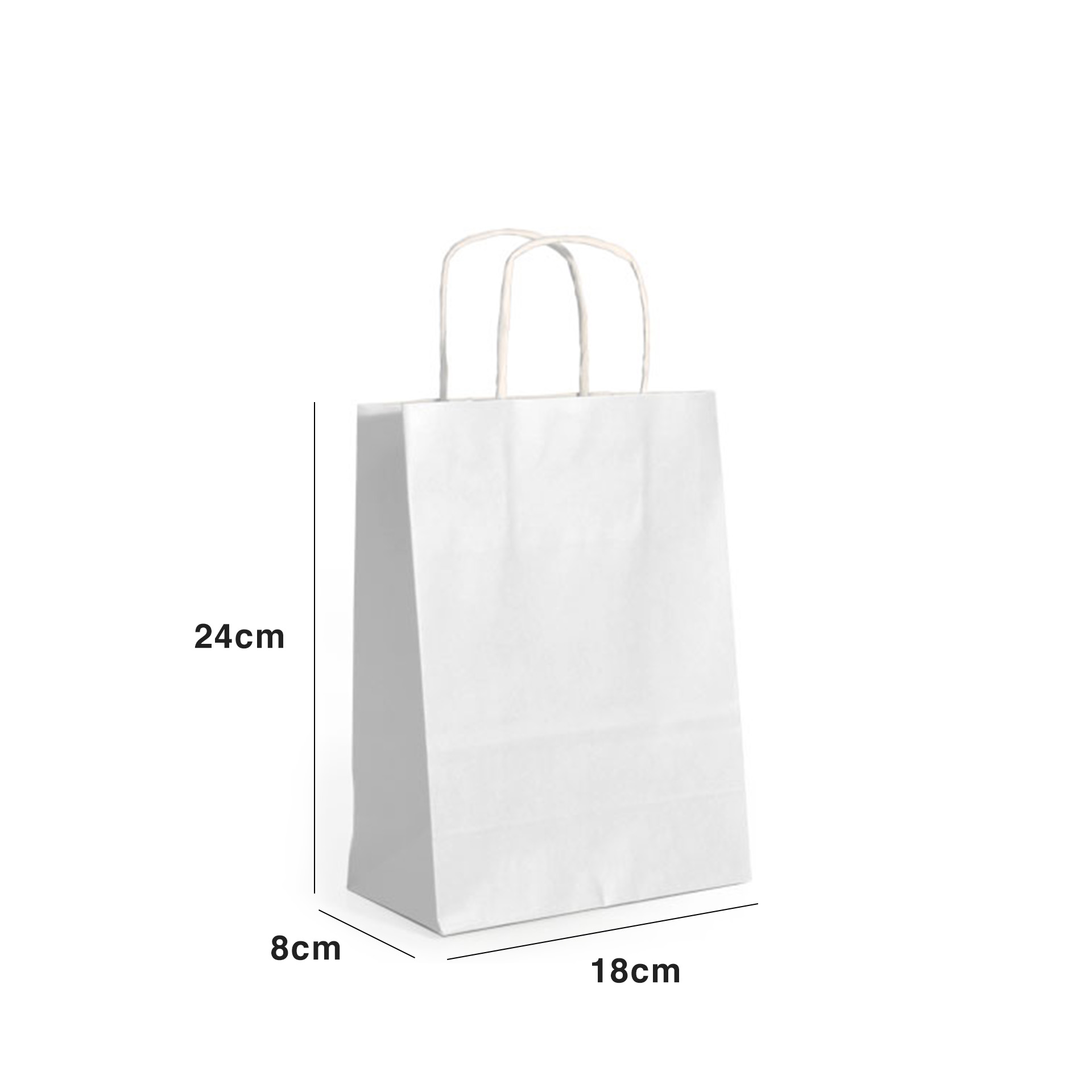 Saco Papel Asa Retorcida 18X8X24cm