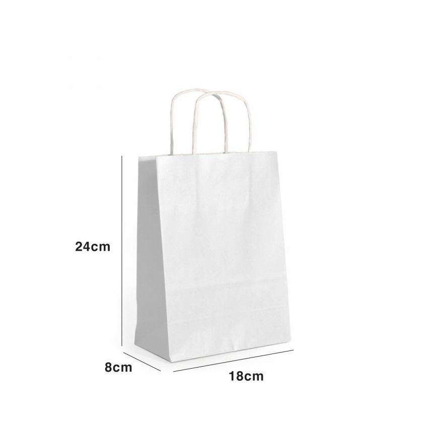Saco Papel Asa Retorcida 18X8X24cm Saco Papel Asa Retorcida 18X8X24cm