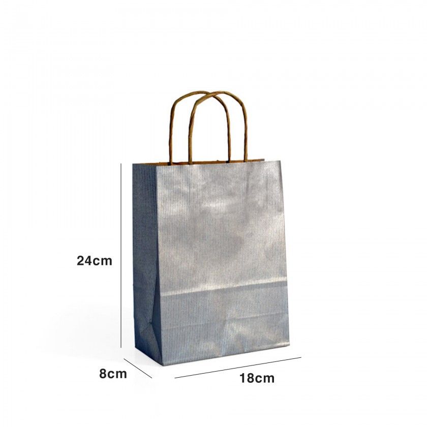 Saco Papel Kraft Asa Retorcida 18X8X24cm Saco Papel Kraft Asa Retorcida 18X8X24cm