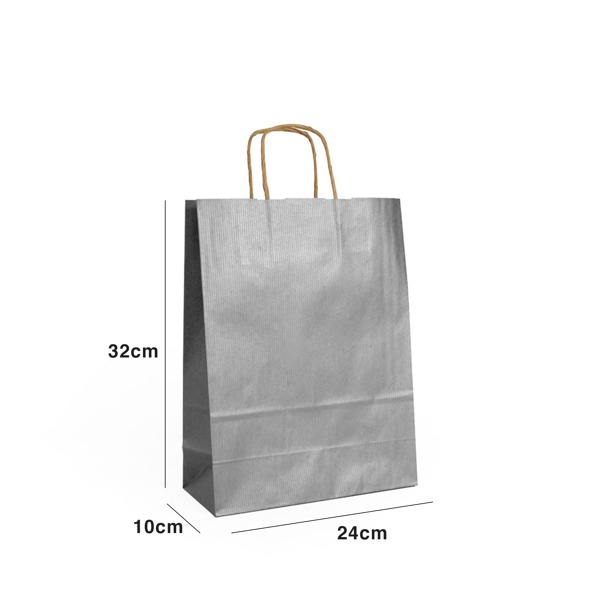Saco Papel Kraft Asa Retorcida 24X10X32cm