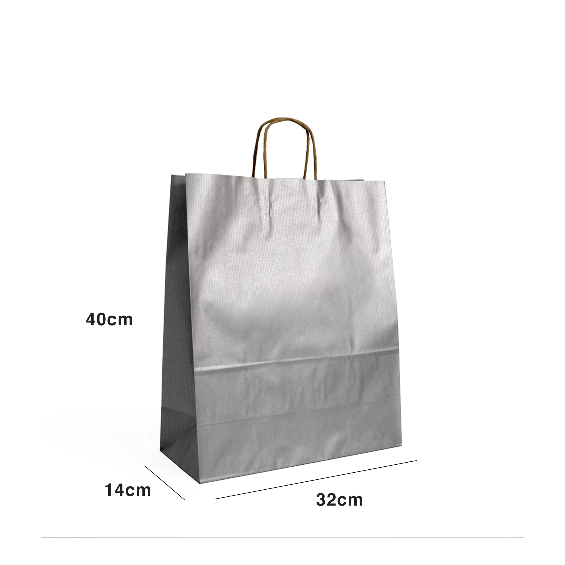 Saco Papel Kraft Asa Retorcida 32X14X40cm