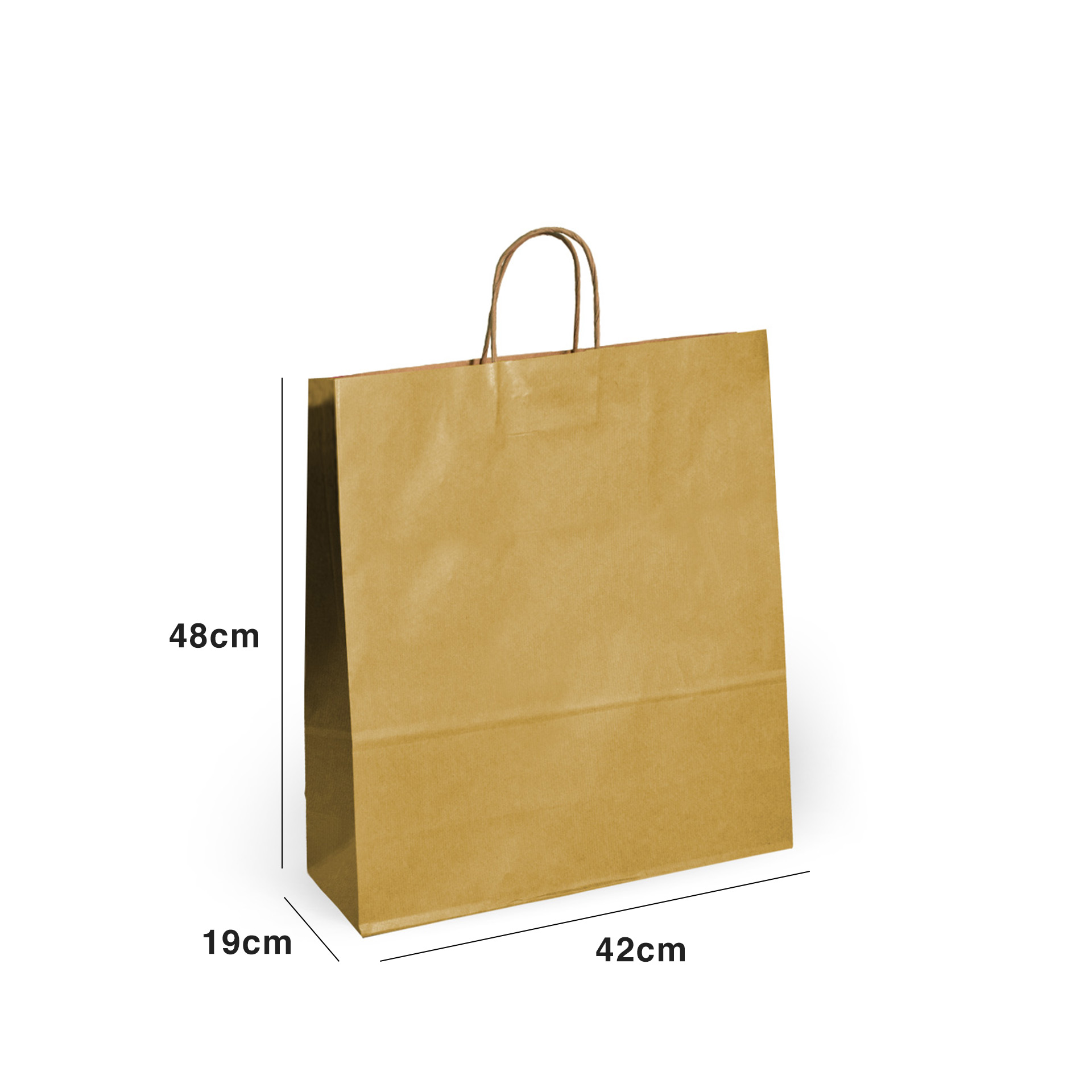 Saco Papel Kraft Asa Retorcida 42X19X48cm