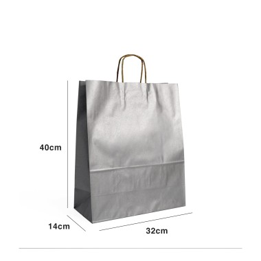 Saco Papel Kraft Asa Retorcida 32X14X40cm