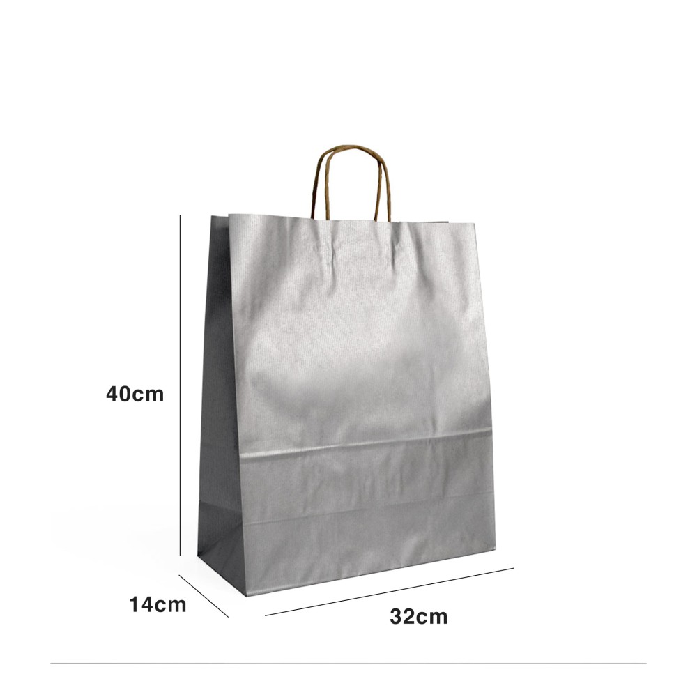 Saco Papel Kraft Asa Retorcida 32X14X40cm