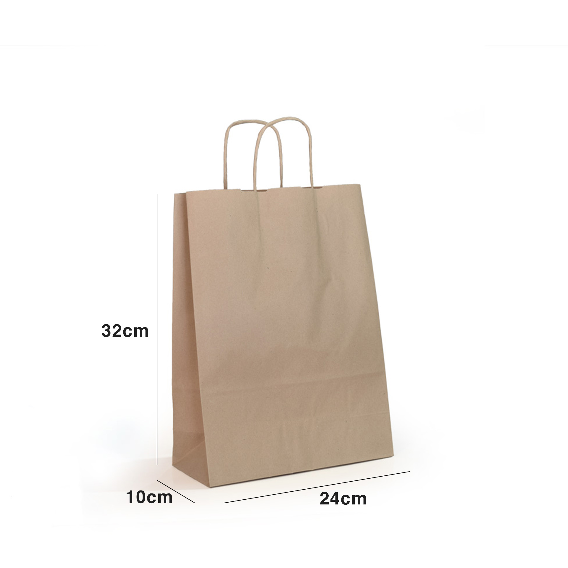 Saco Papel Kraft Asa Retorcida 24X10X32cm