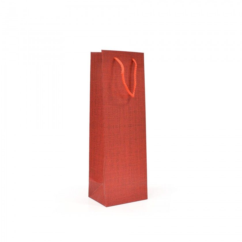 Saco Papel 1 Garrafa Vermelho 12X9X36cm Saco Papel 1 Garrafa Vermelho 12X9X36cm