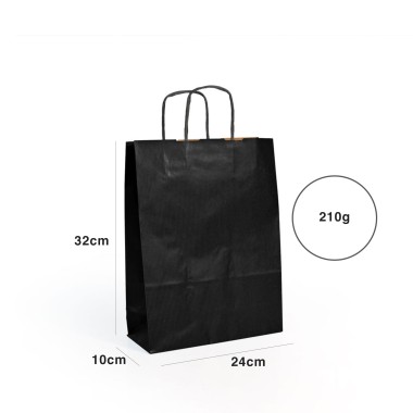 Saco Papel Kraft Asa Retorcida 24X10X32cm
