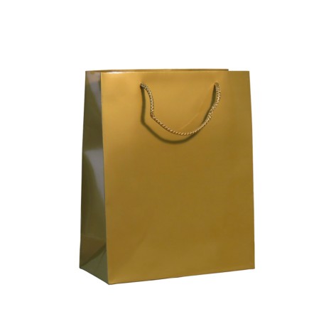 Saco Papel Asa Cordão 26X12X32cm Dourado - Image product