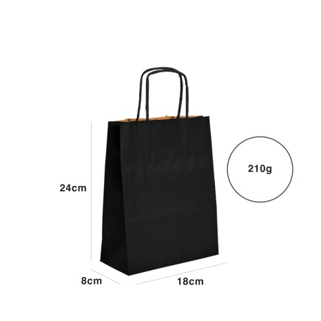 Saco Papel Kraft Asa Retorcida 18X8X24cm - Image product