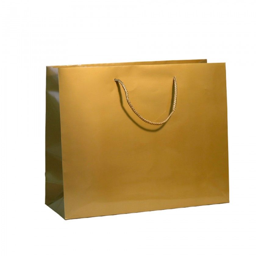 Saco Papel Asa Cordo 32X12X26cm Dourado