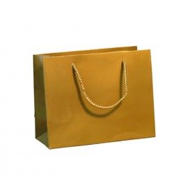 Saco Papel Asa Cordo 23X10X18cm Dourado