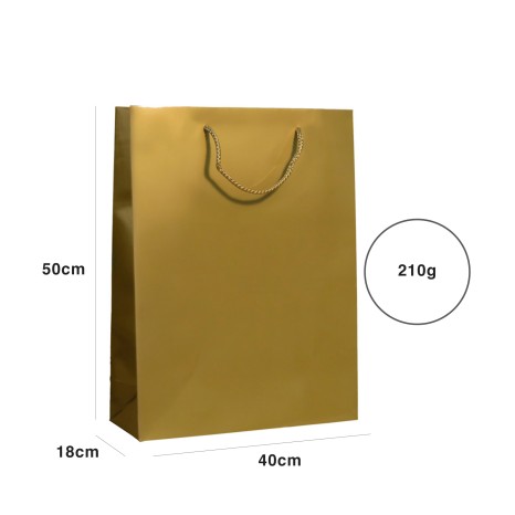 Saco Papel Asa Cordão 40X18X50cm Dourado - Image product