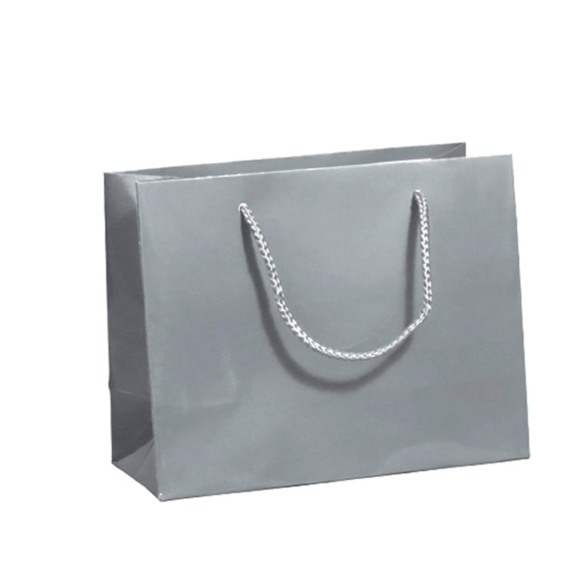 Saco Papel Asa Cordão 23X10X18cm Prateado
