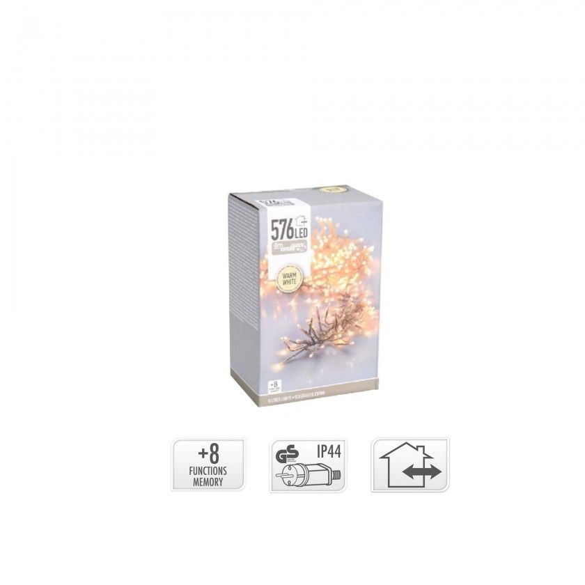 Grinalda 576 Leds Luz Quente 4M Grinalda 576 Leds Luz Quente 4M