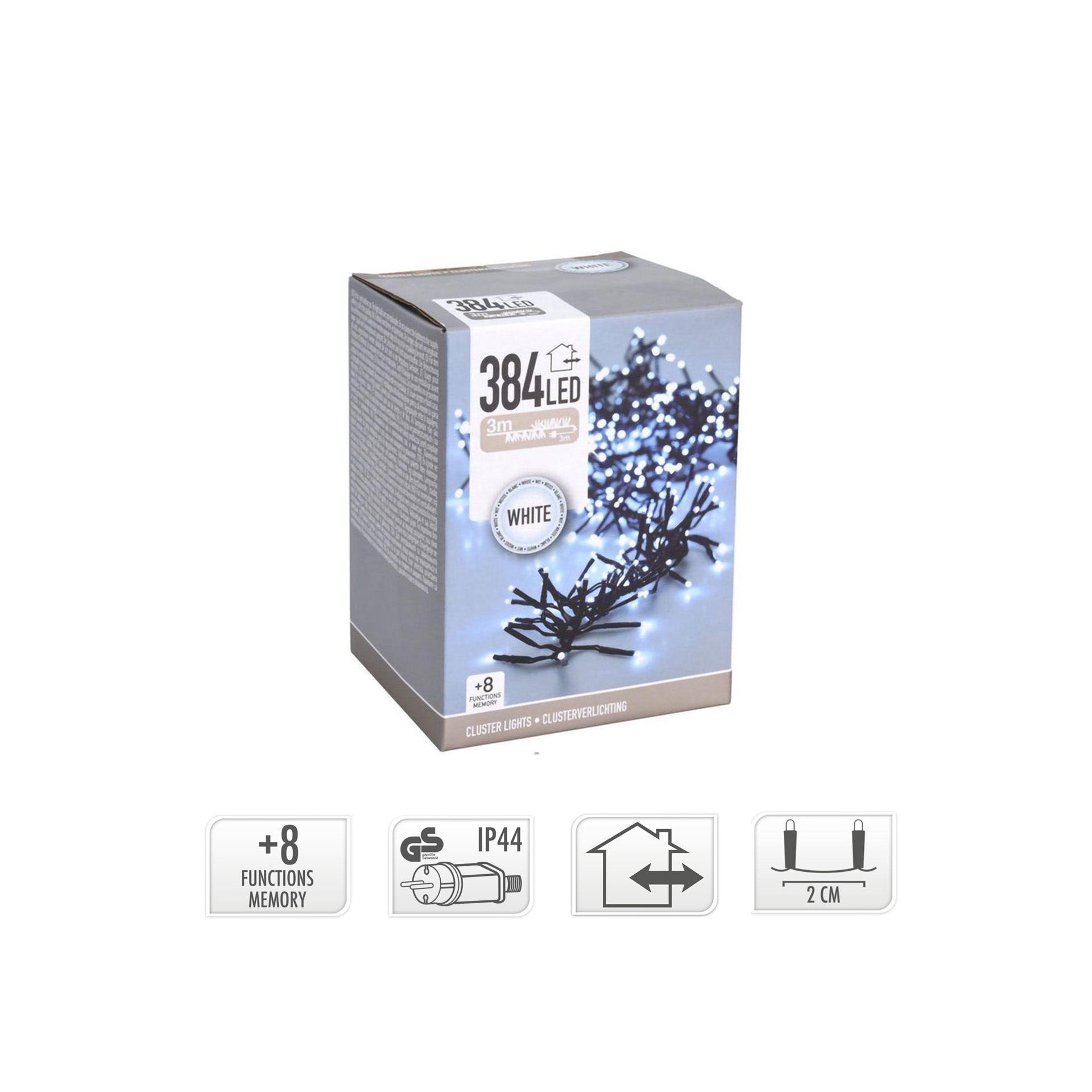 Grinalda 384 Leds Luz Fria 3M