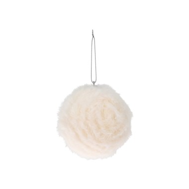 Bola Natal Pêlo Branco 10CM