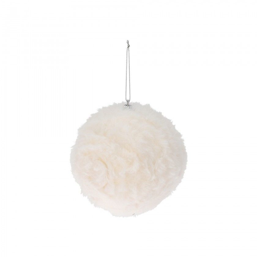 Bola Natal Pêlo Branco 12CM Bola Natal Pêlo Branco 12CM