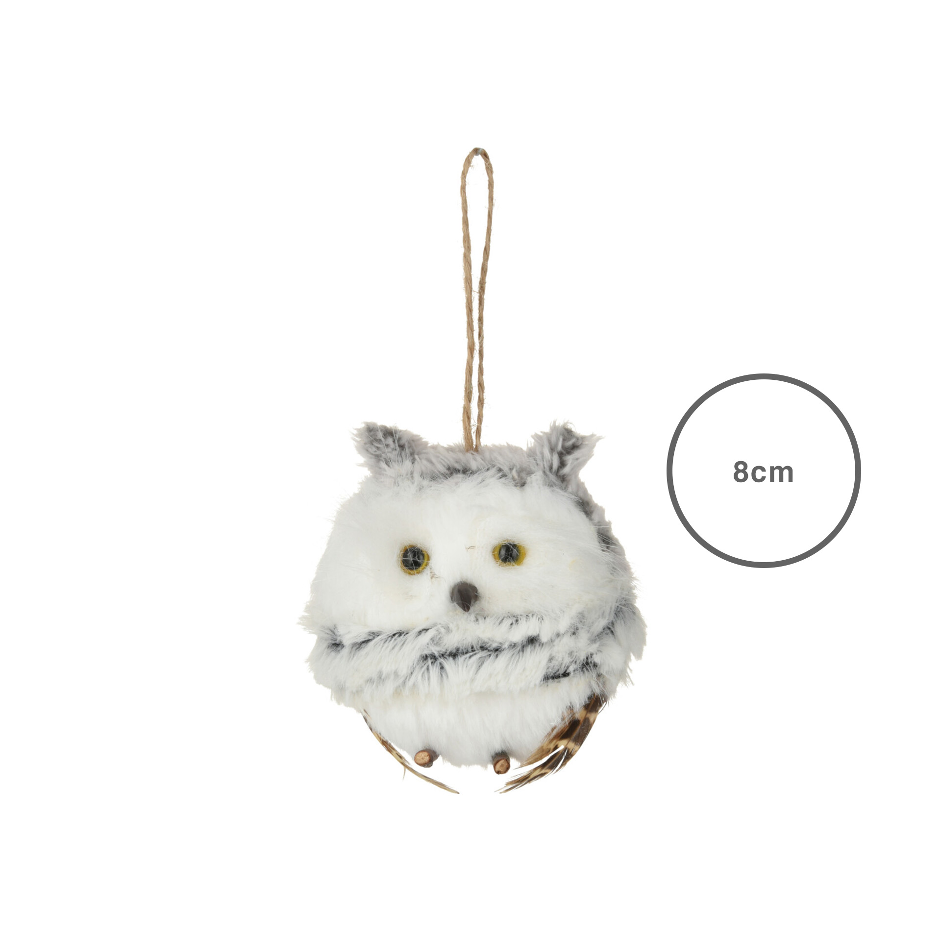 Pendente Natal Mocho Branco 8CM